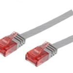 U/UTP CAT6 0.25M Grey Flat Unshielded Network Cable, PVC, 4x2xAWG 32/7 CU