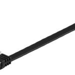 U/UTP CAT6 0.25M Black Flat Unshielded Network Cable, PVC, 4x2xAWG 32/7 CU