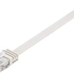 U/UTP CAT6 0.25M White Flat Unshielded Network Cable, PVC, 4x2xAWG 32/7 CU