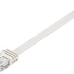 U/UTP CAT6 0.25M White Flat Unshielded Network Cable, PVC, 4x2xAWG 32/7 CU