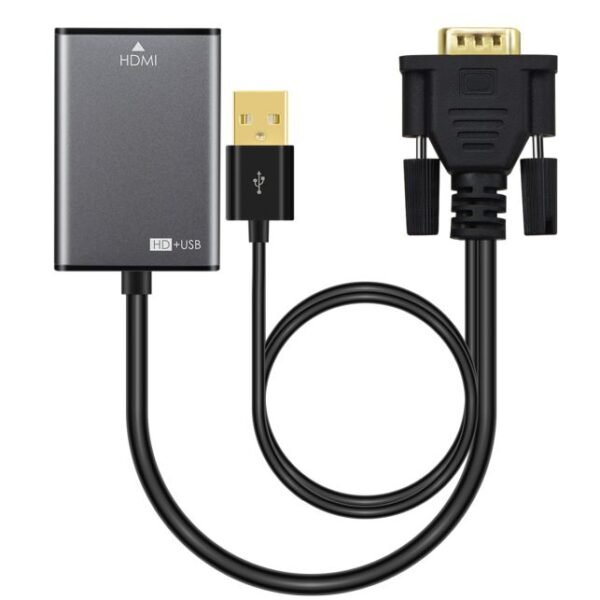 Adapter VGA 15pin  - HDMI M-F Active, with USB Power Resolution : 1080p*60hz, Signal direction : from VGA to HDMI