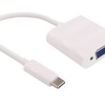 USB-C to VGA Adapter 0.2m Max. 1920x1080p@60Hz White, supports windows 10