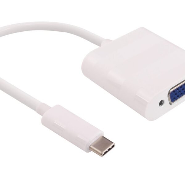 USB-C to VGA Adapter 0.2m Max. 1920x1080p@60Hz White, supports windows 10