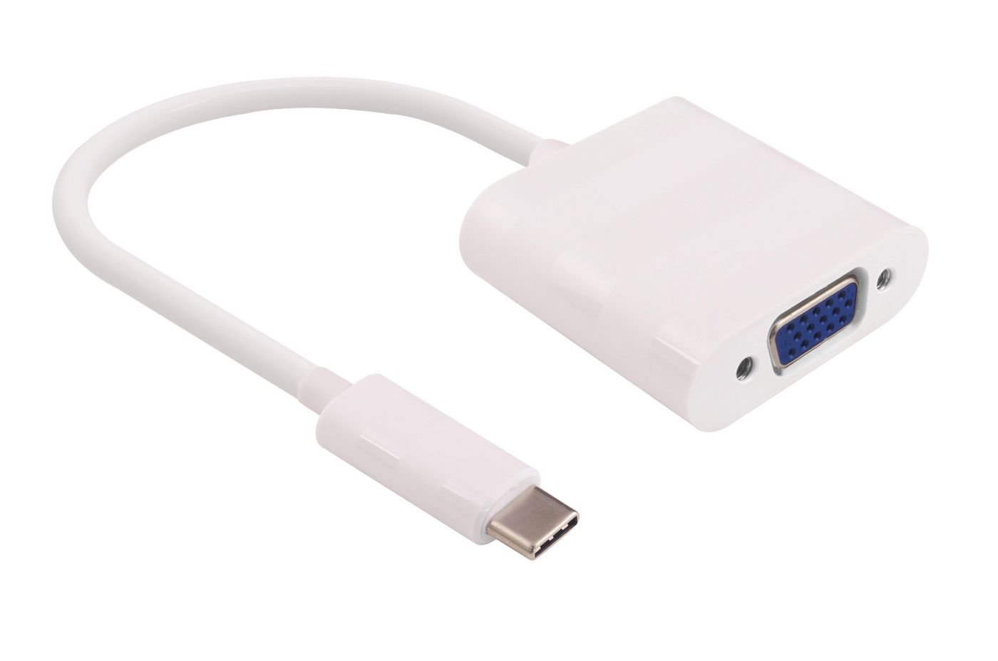 Img_25426931.jpg USB-C to VGA Adapter 0.2m Max. 1920x1080p@60Hz White, supports windows 10 - Image 1