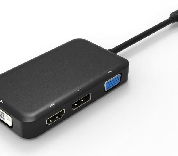 USB-C to DP / HDMI v1.4 / DVI-D 24+1 / VGA, Black  Supports 3840x2160P/ 60HZ