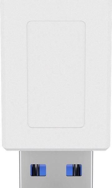 USB3.0 A - USB-C M-F, White Adapter, USB-C connector can be used on both sides