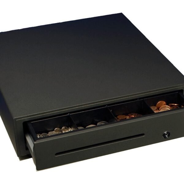 CB-2002 LC FN cash drawer eco  black 410 x 415 x 114mm,  Slide-Out, Coins:8, Notes:4, Receipt:1, incl.: RJ12 connection