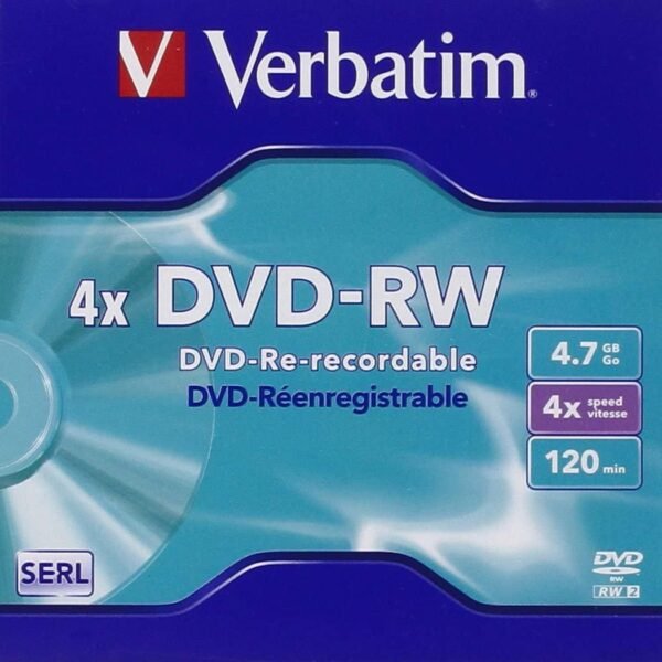 DVD-RW 4x, Data 4.7GB Branded Matt Silver,5 Pack
