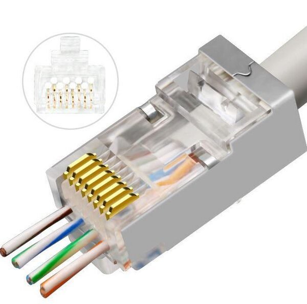 Modular EZ Plug RJ45 CAT6a  50pcs. FTP Shielded 50pcs in  one bag Insert wires right through the connector