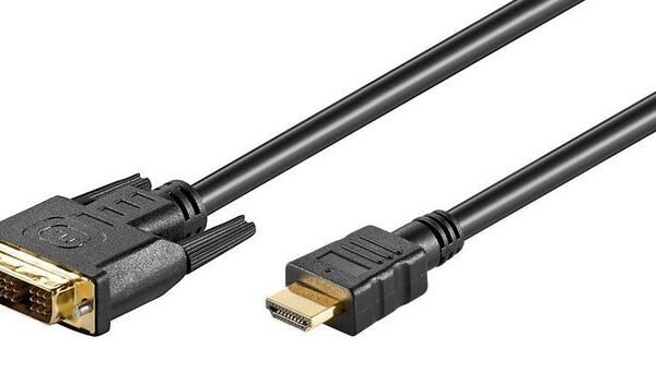 HDMI 19 - DVI-D 18+1 2m M-M Resolution :  HDTV up to  1080p Gold-Plated Connectors