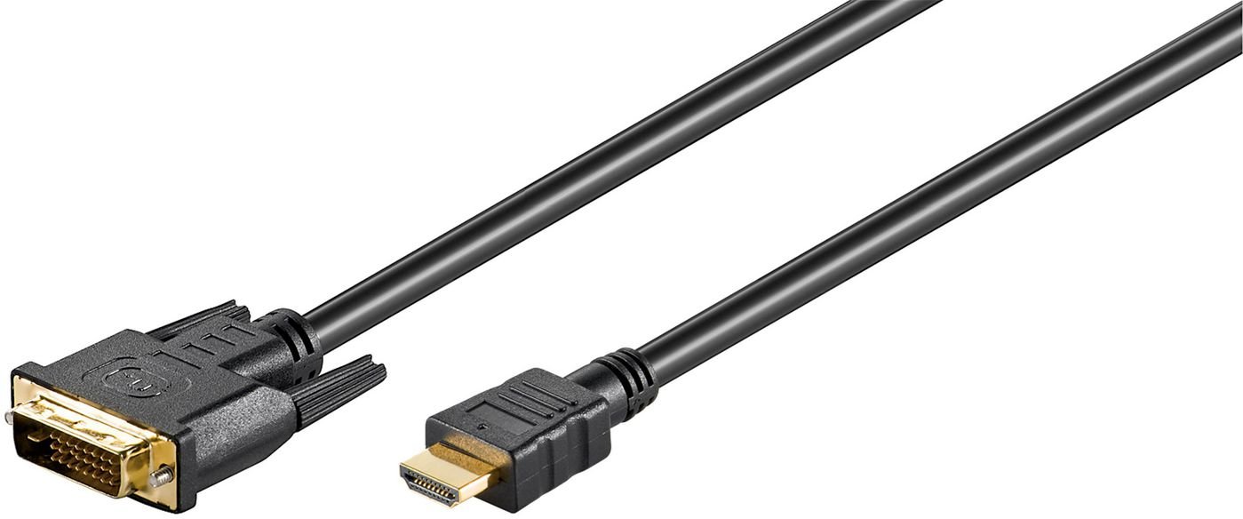 Img_25895388.jpg HDMI 19 - DVI-D M-M Cable 5m HDMI Type A - DVI-D 24+1 M-M Resolution : 1920 x 1080p, Gold-plated connectors - Image 1