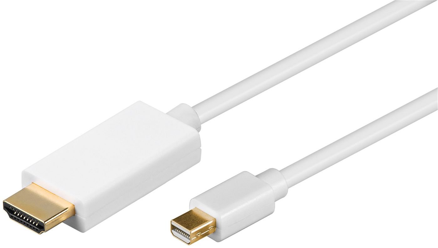 Img_25895402.jpg Mini Displayport to HDMI Cable 3m incl. audio transmission White, with gold plated plugs, resolution : 1920*1080p - Image 1