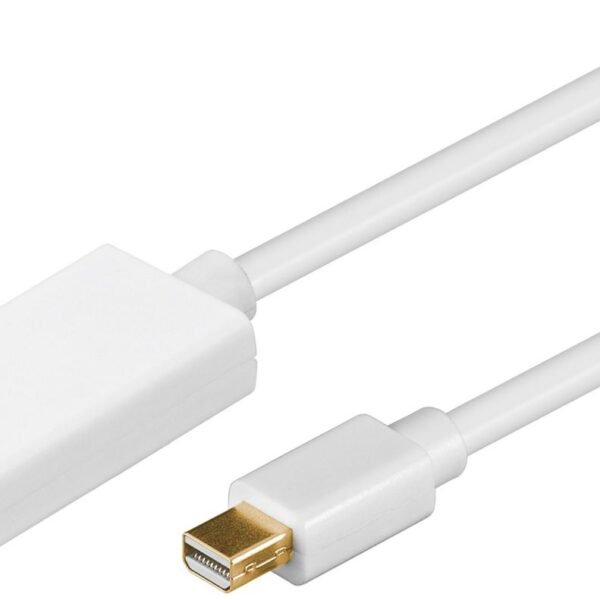 Mini Displayport to HDMI  Cable 5m incl. audio  transmission White, with gold plated plugs