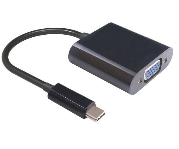 USB-C to VGA Adapter 0.2m Black, Max. 1920x1080p@60Hz