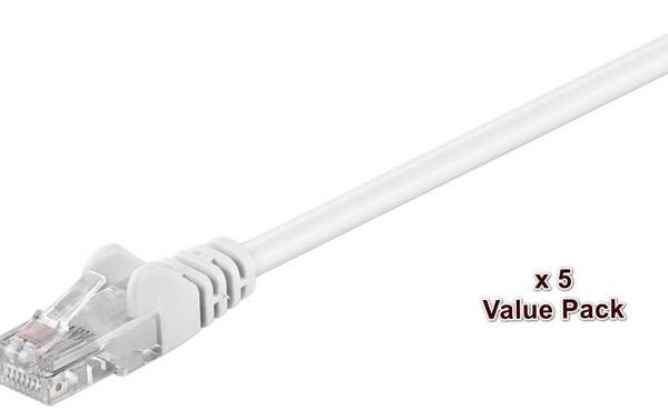 U/UTP CAT5e 15M White 5 Pack 1 pcs. = 5 pcs. in one box PVC, 4x2xAWG 26 CCA