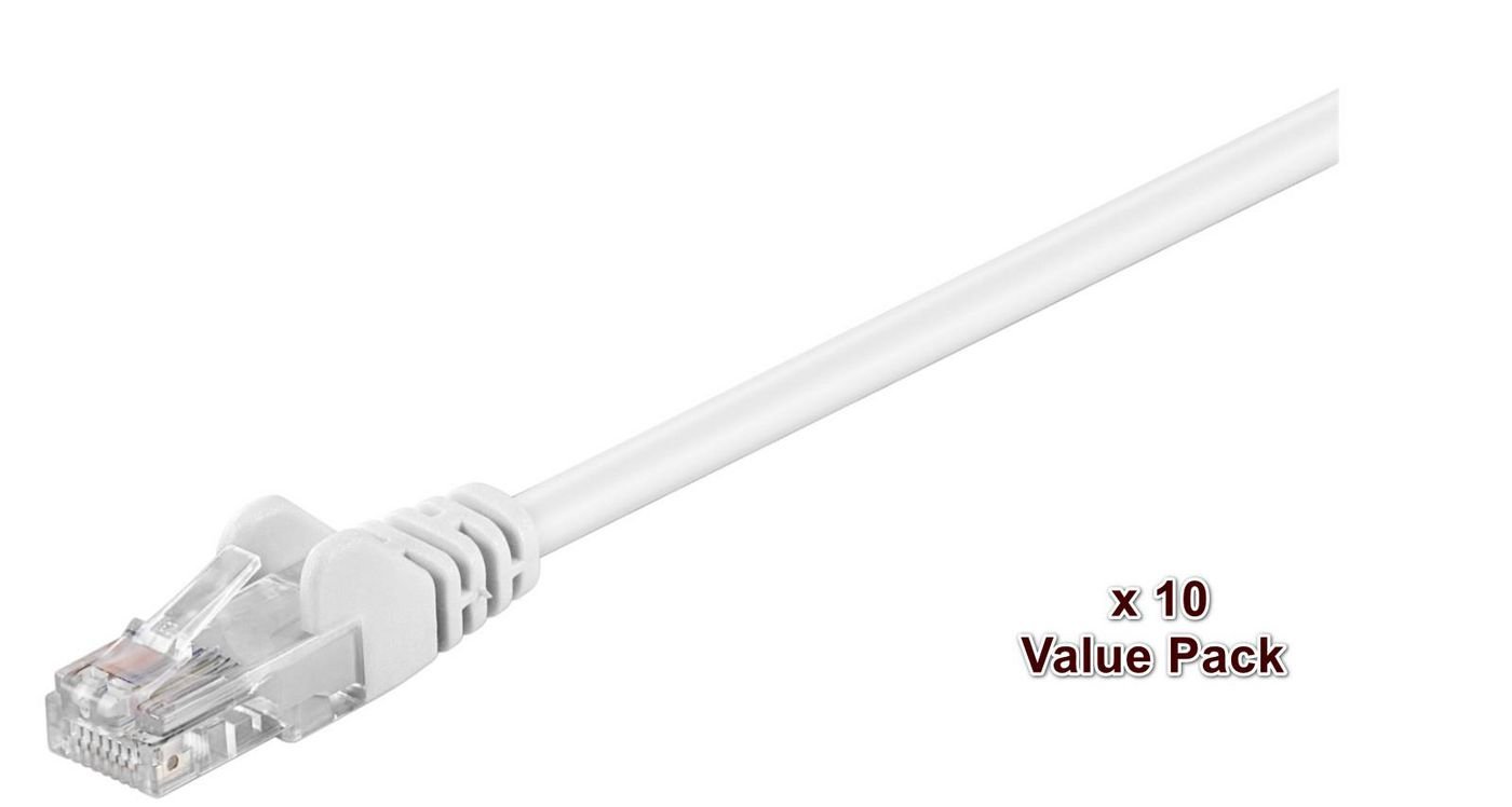 Img_25895655.jpg U/UTP CAT5e 0.5m White10 Pack 1 pcs. = 10 pcs. in one bag PVC, 4x2xAWG 26 CCA - Image 1
