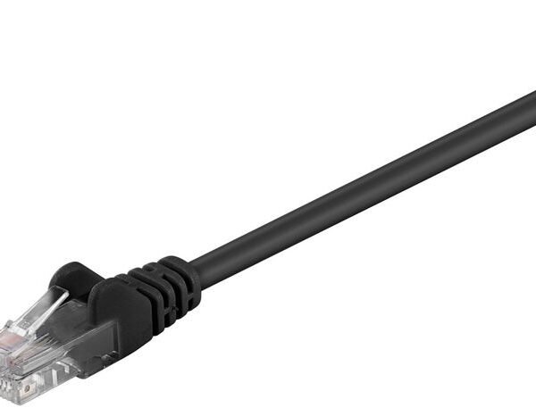U/UTP CAT5e 0.5M Black PVC Unshielded Network Cable, PVC, 4x2xAWG 26 CCA, 0.5 Meter