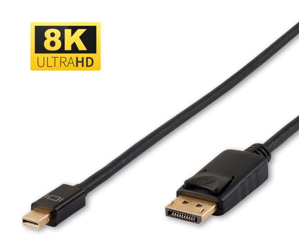 Img_25908461.jpg 8K Mini Displayport to Displayport Cable 1m Male-Male, Black, 8K 60Hz Gold-plated Plugs - Image 1