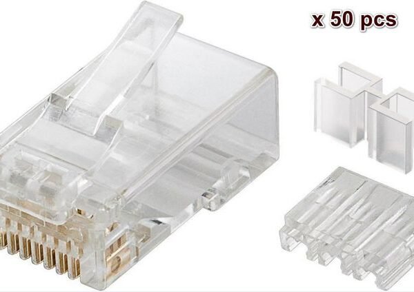Modular Plug CAT5e Plug 8P8C Unshielded, 50pcs in one bag For Stranded & Solid cable