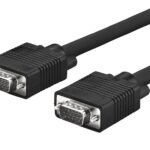 Full HD SVGA HD15 cable 2m Monitor Cable, Black Resolution : Full HD 1920 x 1080p, Double Shielded