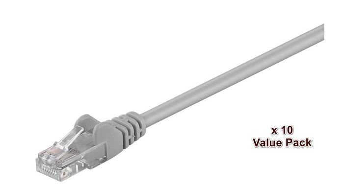 Img_25920817-1 U/UTP CAT5e 3M Grey 10 Pack 1 pcs. = 10 pcs. in one bag PVC, 4x2xAWG 26 CCA - Image 1