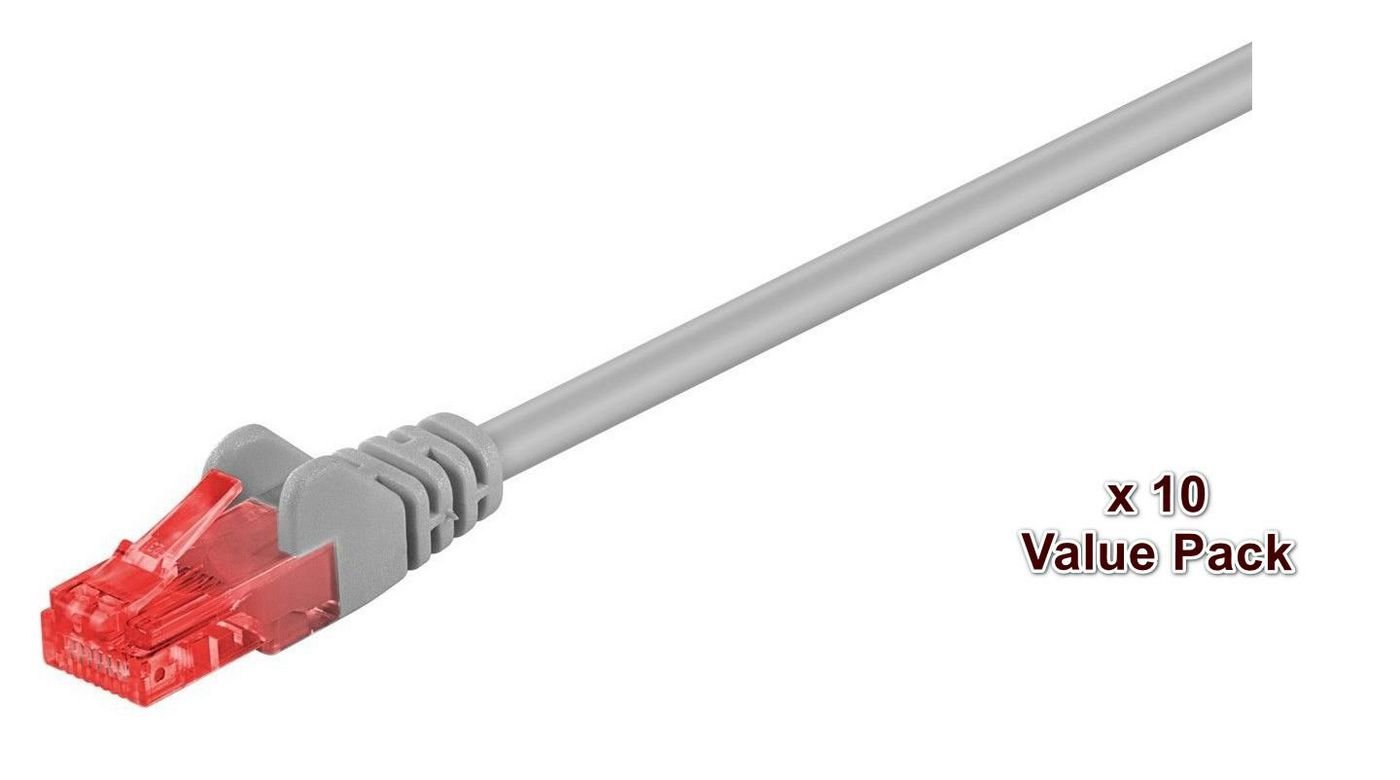 Img_25920851.jpg U/UTP CAT6 10M GREY 10 PACK 1 pcs. = 10 pcs. in one bag AWG 26, PVC - Image 1