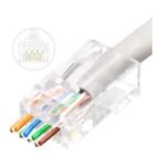 Modular EZ Plug RJ45 8P8C CAT6 Unshielded, 50pcs in one bag Insert wires right through the connector