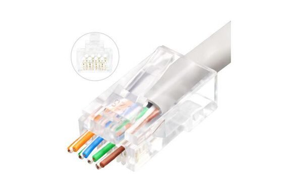 Modular EZ Plug RJ45 8P8C CAT6 Unshielded, 50pcs in one bag Insert wires right through the connector
