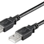 USB2.0 A-A 0,1m M-M, Black Hi-Speed cable AWG 28