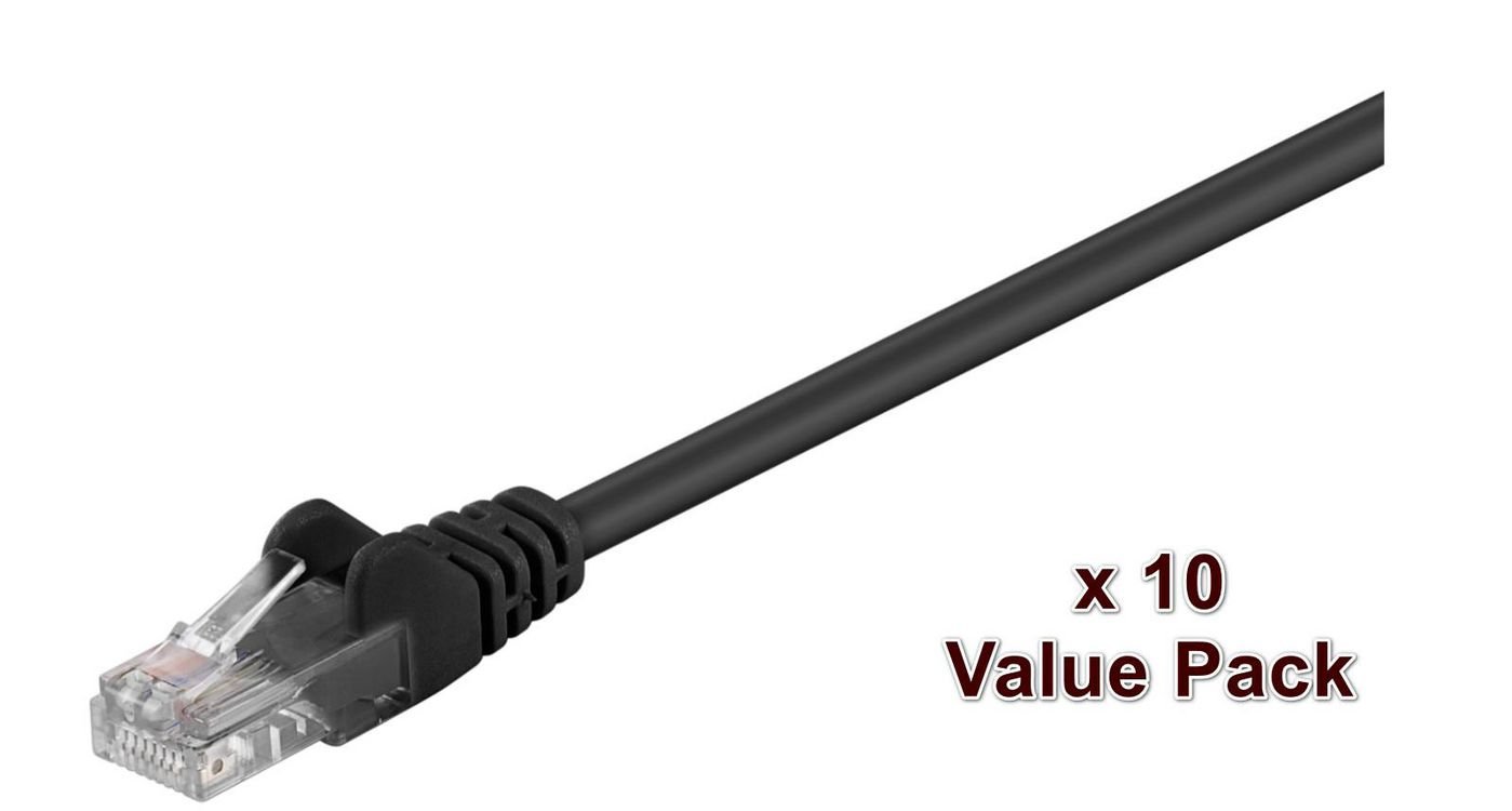 Img_25937390.jpg U/UTP CAT5e 1m Black 10 Pack 1 pcs. = 10 pcs. in one bag PVC, 4x2xAWG 26 CCA - Image 1