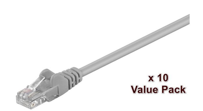 Img_25937401-1 U/UTP CAT5e 0.5m Grey 10 Pack 1 pcs. = 10 pcs. in one bag PVC, 4x2xAWG 26 CCA - Image 1