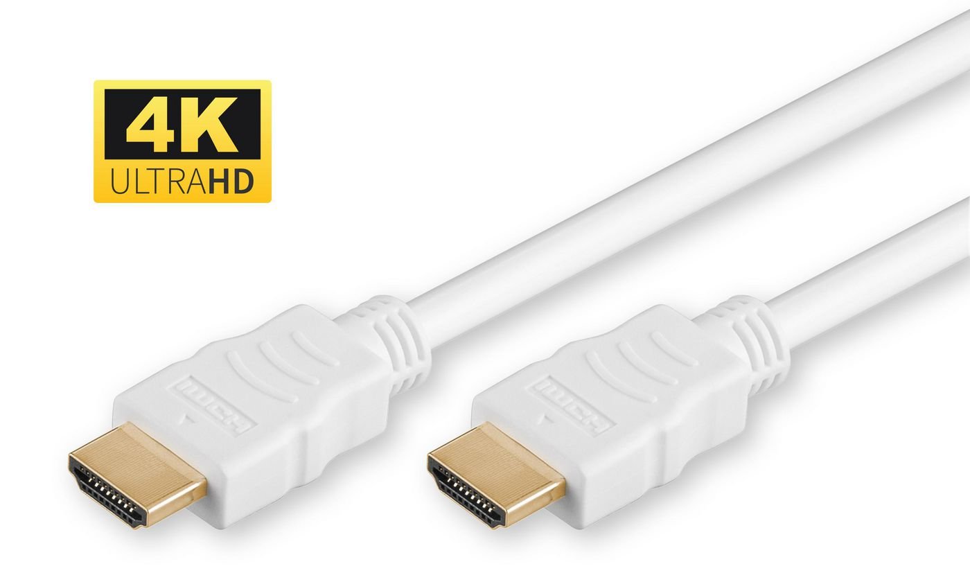 Img_25952458.jpg HDMI High Speed cable, 5m, White High Speed HDMI with Ethernet 4K*2K@30Hz, Gold-plated connectors - Image 1