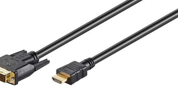HDMI 19 - DVI-D M-M Cable 1m HDMI Type A - DVI-D 24+1 M-M Resolution : 1920 x 1080p, Gold-plated connectors