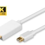 4K Mini Displayport to HDMI  Cable 1m incl. audio  transmission, White, with gold plated plugs, resolution : 4K*2K@30Hz