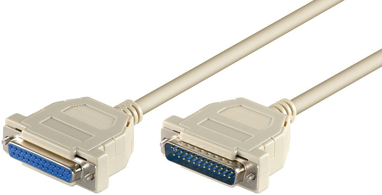 Img_25952481.jpg D-SUB Data Cable, 2m D-SUB/IEEE 1284 (25-pin) M-F seriell / serial 1:1, round cable - Image 1