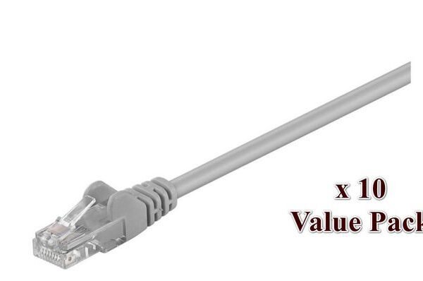 U/UTP CAT5e 5M Grey 10 Pack 1 pcs. = 10 pcs. in one bag PVC, 4x2xAWG 26 CCA