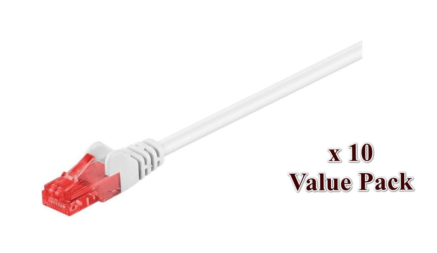 Img_25952662.jpg U/UTP CAT6 1M White 10 Pack 1 pcs. = 10 pcs. in one bag Box 26 (x10) pcs, AWG 26, PVC - Image 1