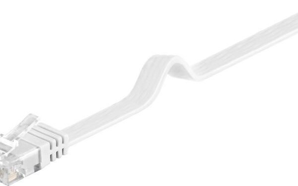 U/UTP CAT6 2M White Flat Unshielded Network Cable, PVC, 4x2xAWG 32/7 CU