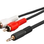 Audio adapter Cable, 1.5 meter Audio Adapter Cable 3.5 mm  male (3-pin, stereo) - 2 x RCA male (audio left/right)