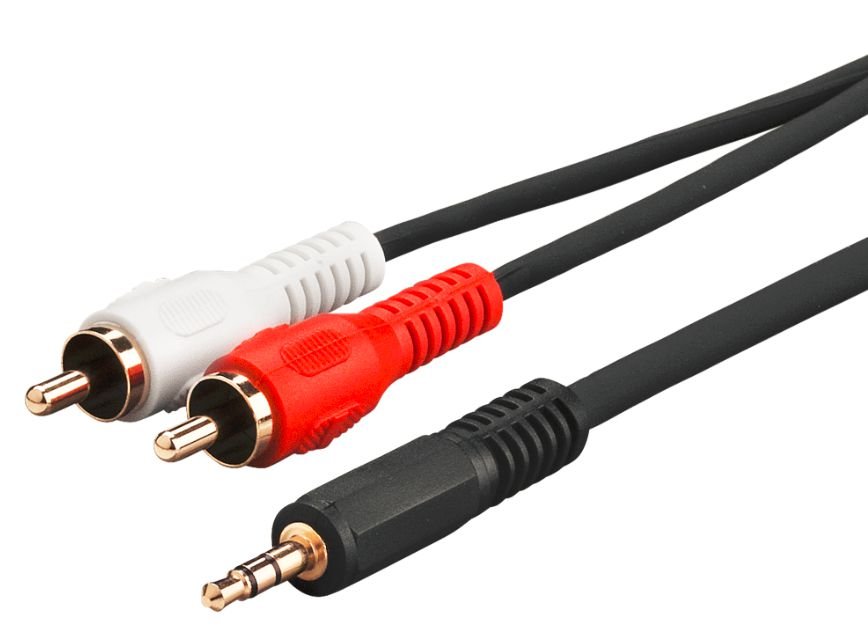 Img_25952705.jpg Audio adapter Cable, 3 meter Audio Adapter Cable 3.5 mm male (3-pin, stereo) - 2 x RCA male (audio left/right) - Image 1