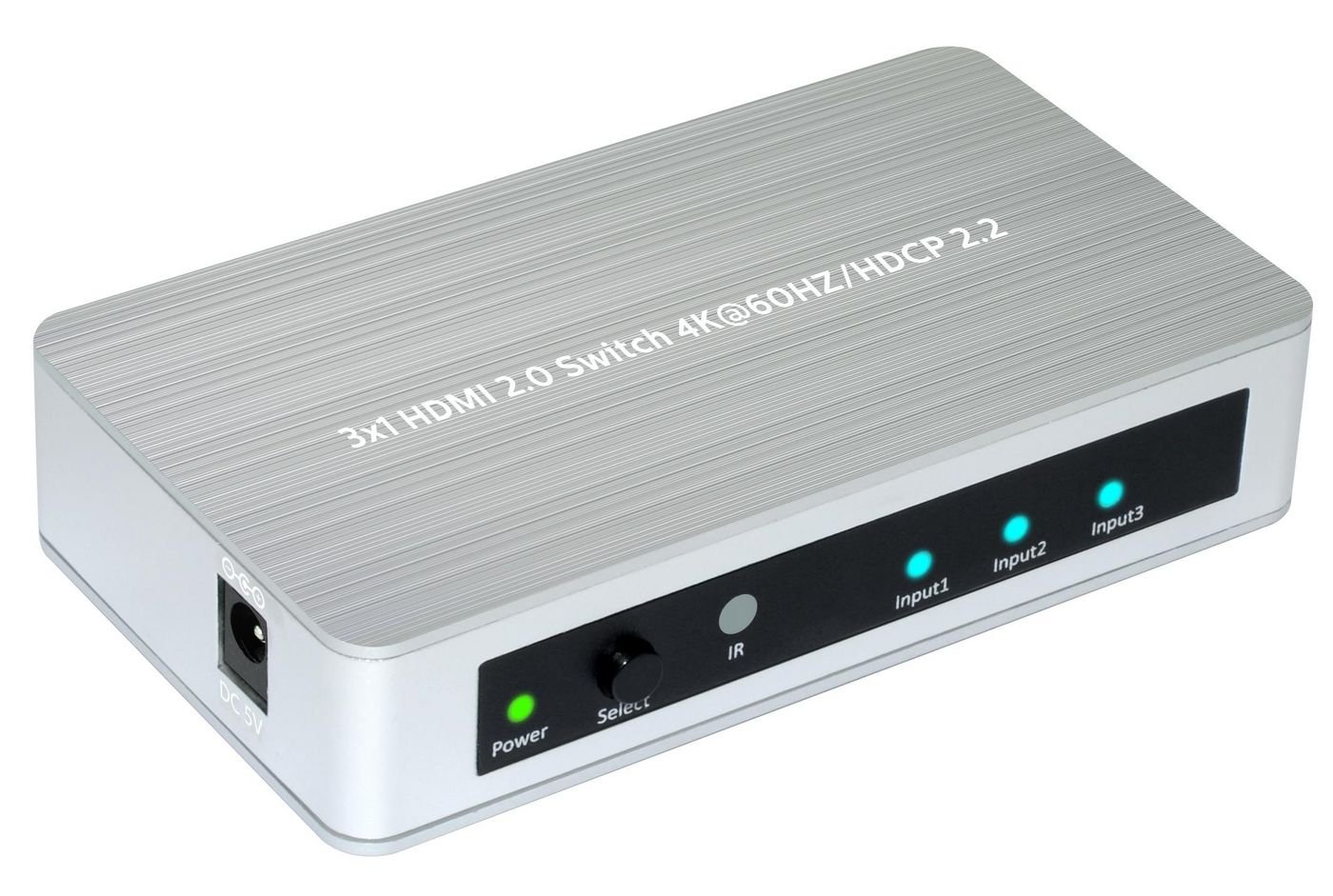 Img_25995275.jpg HDMI 2.0 Switch 3 to 1 way Supporting 4K 60Hz / HDCP2.2. Aluminium/Plastic Switch - Image 1