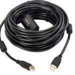 Active USB 2.0 A-B Cable, 10m With integrated  repeater/amplifier, Up to 480 Mbps data transfer