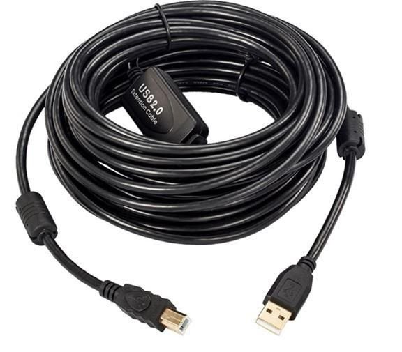 Img_26061239.jpg Active USB 2.0 A-B Cable, 10m With integrated repeater/amplifier, Up to 480 Mbps data transfer - Image 1