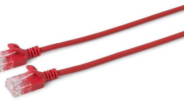 U/UTP CAT6 5M Red Slim,  Unshielded Network Cable,  PVC, 4x2xAWG 30/7 CU, OD : 3.6mm V-UTP605R-SLIM, 5 m, Cat6, U/UTP (UTP), RJ-45,