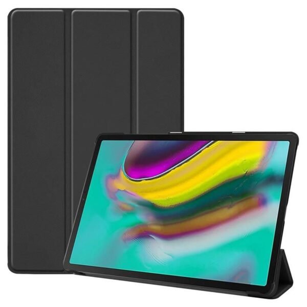 Tri-folded Leather Case Black  2019 model for Samsung Galaxy  Tri-folded Leather Case Black 2019 model - SM-T720/T725