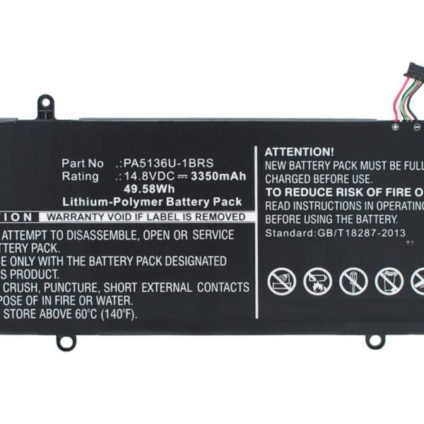 Laptop Battery for Toshiba  52.00Wh 14.8V 3380mAh 50Wh  Li-Pol 14.8V 3350mAh Black, Portege Z30, Portege Z30 Ultrabook, Portege