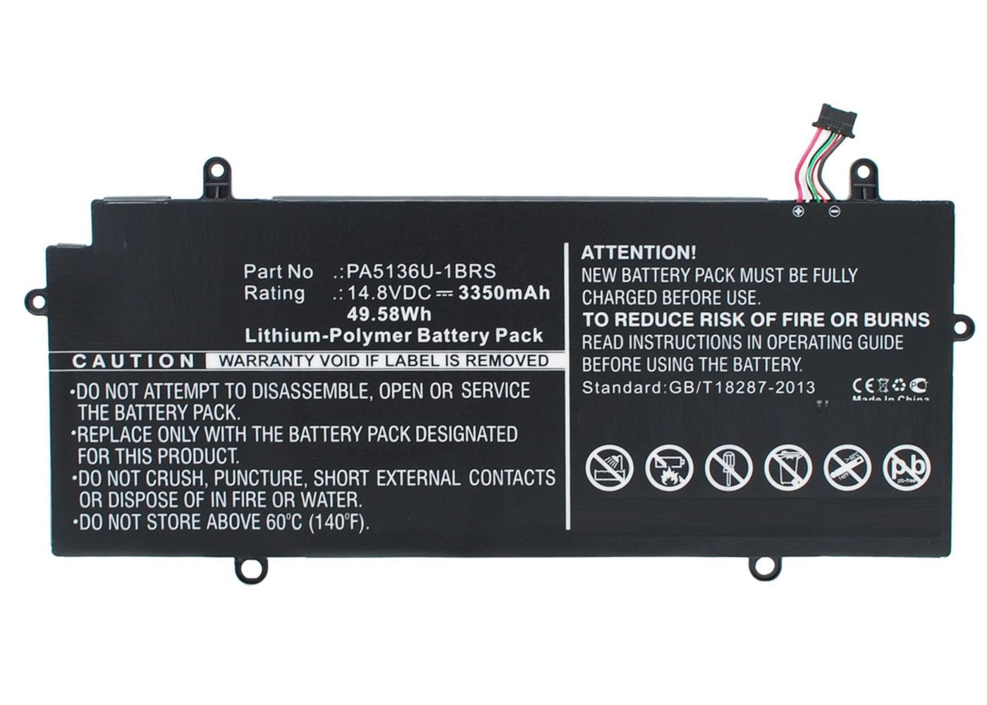 Img_26299230.jpg Laptop Battery for Toshiba 52.00Wh 14.8V 3380mAh 50Wh Li-Pol 14.8V 3350mAh Black, Portege Z30, Portege Z30 Ultrabook, Portege - Image 1