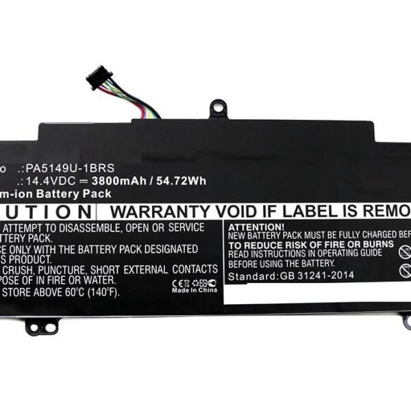 Laptop Battery for Toshiba  55.00Wh 14.4V 3800mAh 55Wh  Li-ion 14.4V 3800mAh Black, Tecra Z40-A-10K, Tecra Z40-A-10T, Tecra Z40-A-10X,