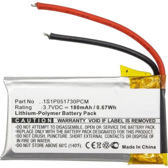 Img_26299705-1 Battery 0.67Wh Li-Pol 3.7V 180mAh Black for Wireless Headset 0.6Wh Li-Pol 3.7V 180mAh Black, for Gn GN9330, Netcom - Image 1