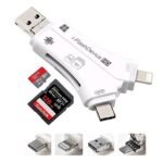 Universal USB Adapter Lightning/Micro USB/Type-C Support upto 128 GB SD Card